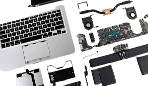 Laptop spare parts including SSDs, batteries and replacement keyboards