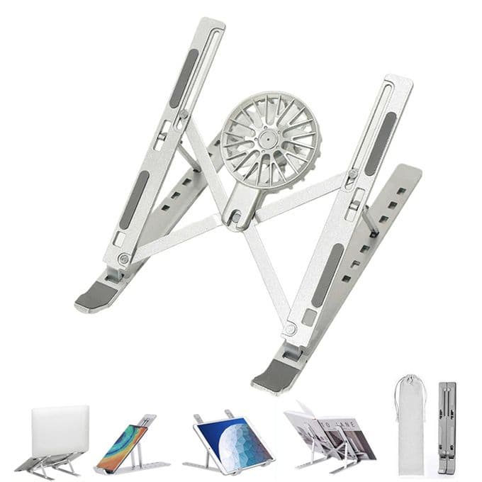 Foldable Portable Metal Laptop Stand With Detachable Fan