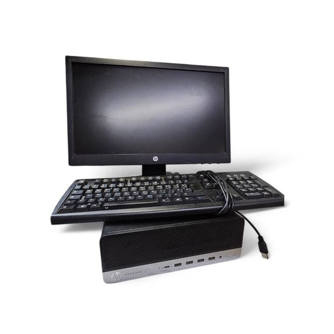 HP DESKTOP 8th gen 4gb ram 500gb complete set hdd core i3 3.3Ghz 19 inches monitor windows 11 pro installed plus accessories refurbrished